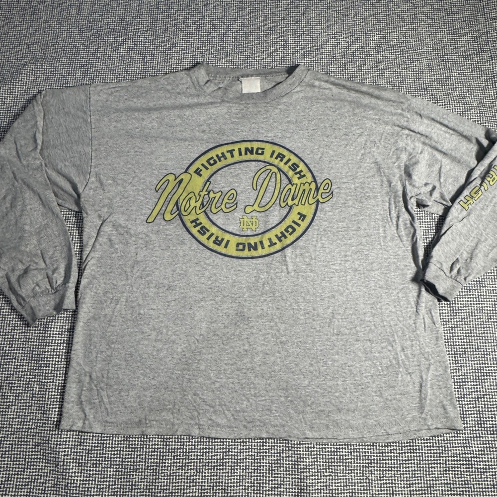 Notre Dame Fighting Irish Long Sleeve Graphic T-Shirt Heather Gray XL